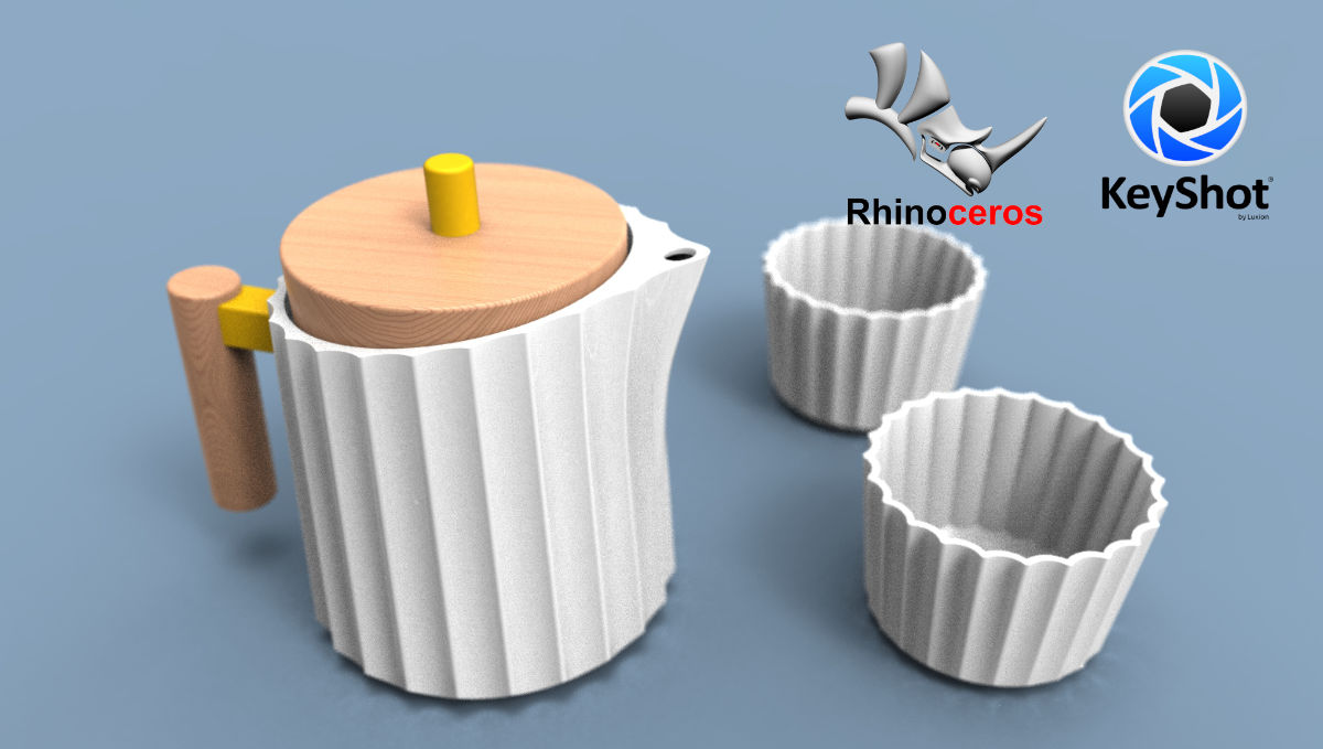 Teapot and Cups Rhino3D Modeling
